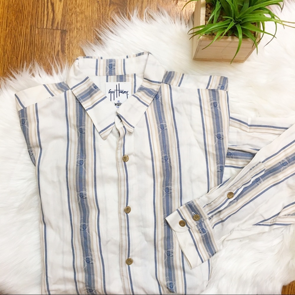 Guy Harvey Bluewater Large Button Down Shirt - image 1